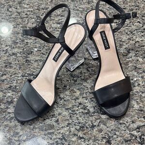 Nine West Black Open-Toe Ankle Strap Heels